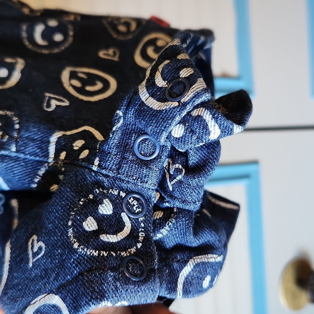 Delia's Baby Smiley Face Denim Overalls - Picture 7 of 12